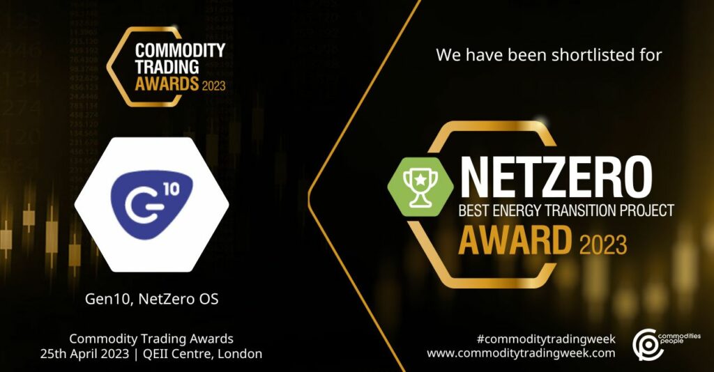 Gen10 shortlisted for two awards at Commodity Trading Week